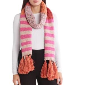 Vince Camuto Chunky Stripe Tassel Muffler Scarf
PINK MULTI